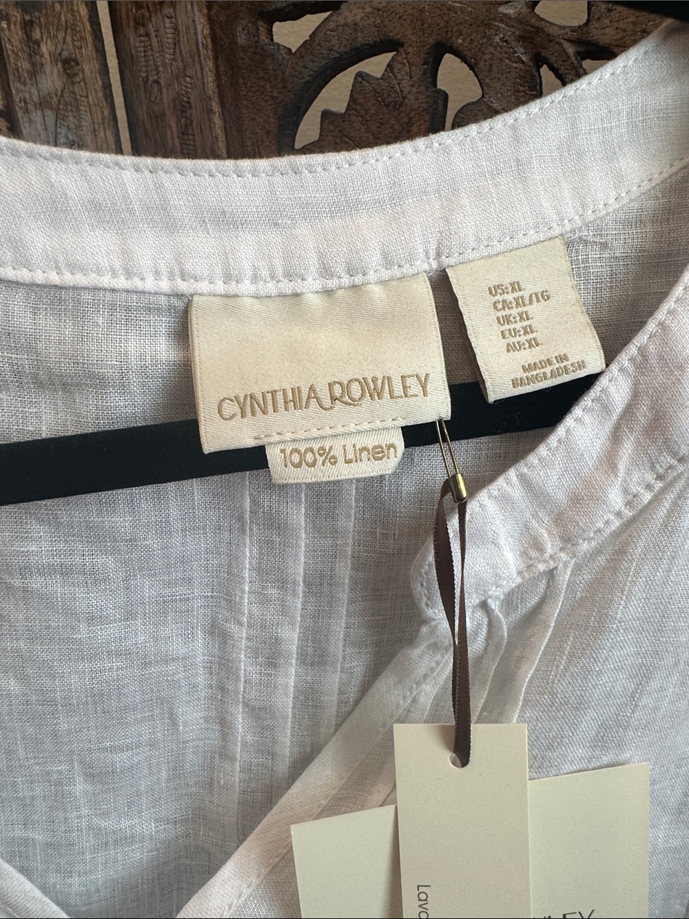 Cynthia Rowley White Linen Pintuck Tunic Shirt - Picture 2 of 5